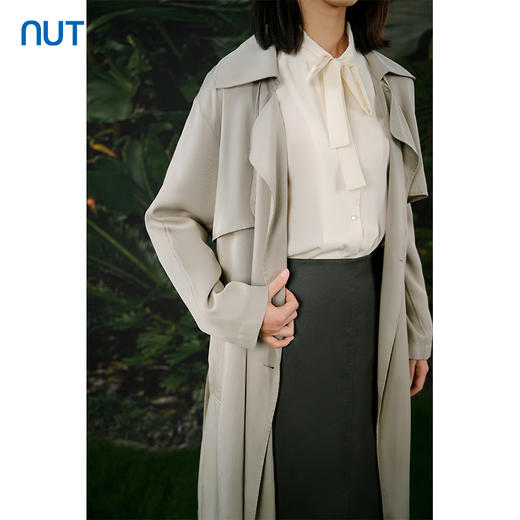 NUTS春秋季新款法式通勤气质飘带宽松显瘦长袖衬衫女413011398 商品图3
