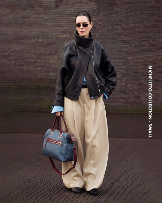 BA米凯包 -单肩斜跨包  皮革尼龙 商品图0