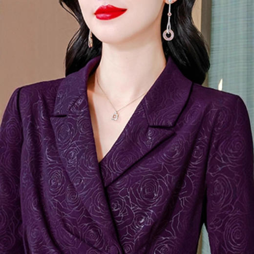 XMZ1223秋季高级感时尚弹力压花工艺气质衬衫女2025新款修身显瘦长袖上衣 商品图3