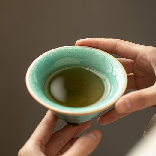 「“冰花”盏·日进斗金主人杯」开片可养冰花单杯品茗杯陶瓷家用个人专用喝茶单杯餐饮用具 商品图3