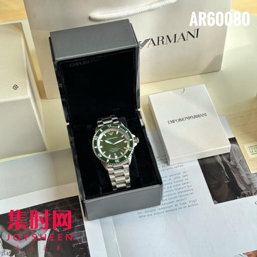 原单阿玛尼AR60080绿水鬼 钢带男士机械腕表 商品图3
