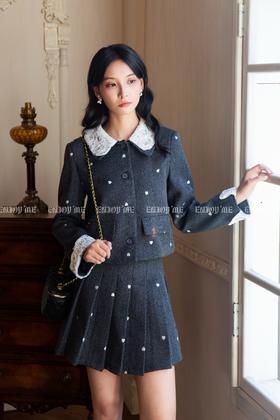 【门店同款】ENJOY冬季“暖冬软糖”蕾丝花边小香风套装裙 167145068