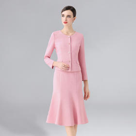 「高货dwo」全新升级【铂金会员514/天猫699/差价185】(99544)洛诗琳2025秋冬气质小香风外套高腰鱼尾半身裙两件套