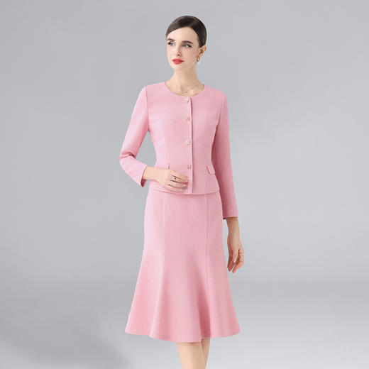 「高货dwo」全新升级【铂金会员514/天猫699/差价185】(99544)洛诗琳2025秋冬气质小香风外套高腰鱼尾半身裙两件套 商品图0