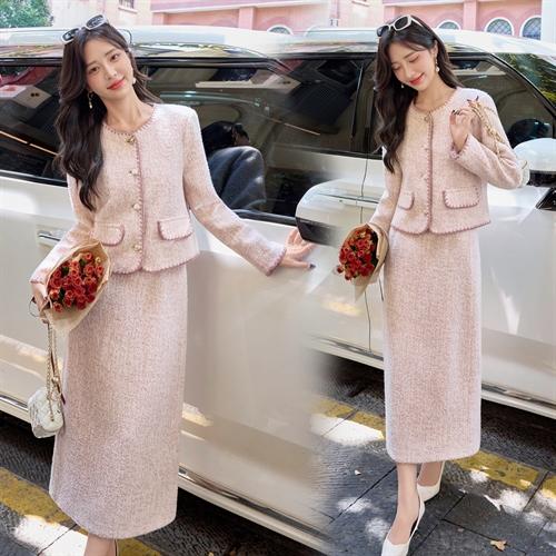 小香法式套装，贝壳刺绣长裙两件套HR-YJLY8655 商品图1