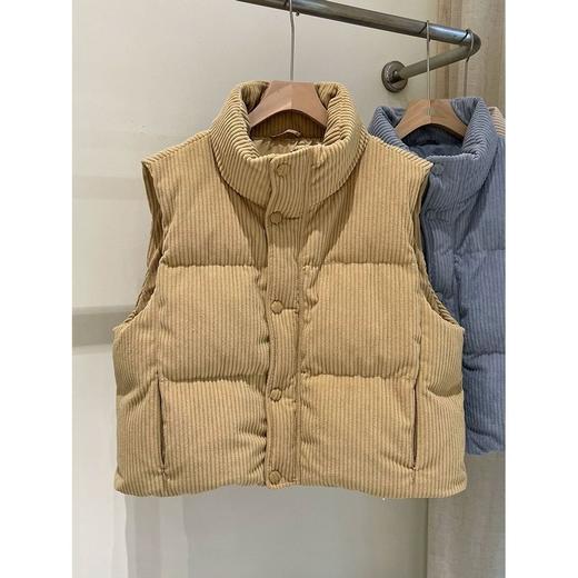 【灯芯绒加棉马甲】冬季新款韩版立领短款马夹 宽松时尚宽松背心 商品图1