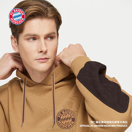 【官方正版】拜仁足球俱乐部丨秋冬新款深棕简约帽衫休闲百搭卫衣 商品图3