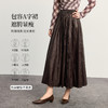 【10/15新品】熙世界琥珀流光风褶皱pu皮裙半身裙女秋季高腰垂感百褶a字伞裙子 商品缩略图1