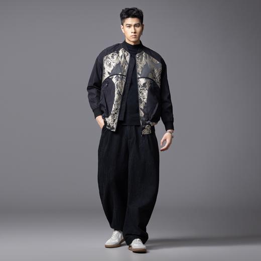 PINLI品立春季新品复古提花棒球领夹克男士潮牌宽松休闲外套B233104070 商品图4