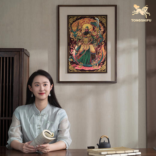 铜师傅 手工錾刻 铜雕画《关羽》客厅玄关沙发背景墙装饰挂画 商品图5