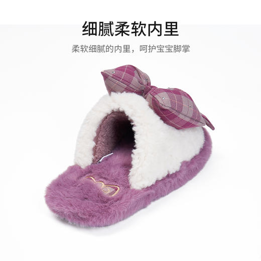 泰兰尼斯小中童冬款甜美蝴蝶结棉拖鞋T22X3D4225 商品图2