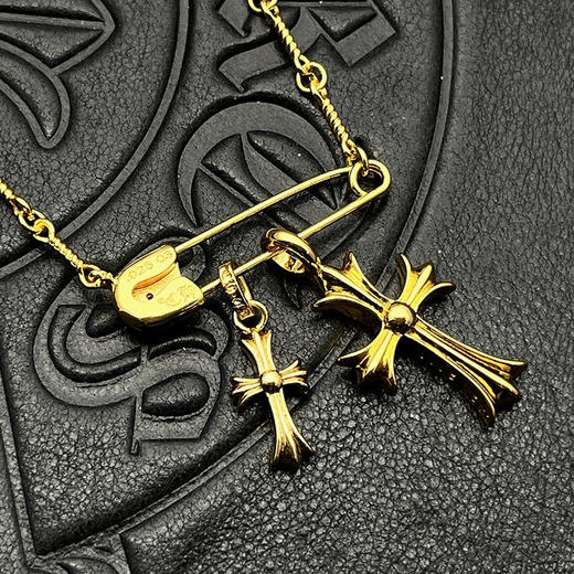 TB133-克罗心十字架回形针项链（XK*MM）-10.14直播款 商品图1