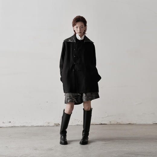 不裁 云尽秋·汉麻羊毛可拆领外套 商品图3