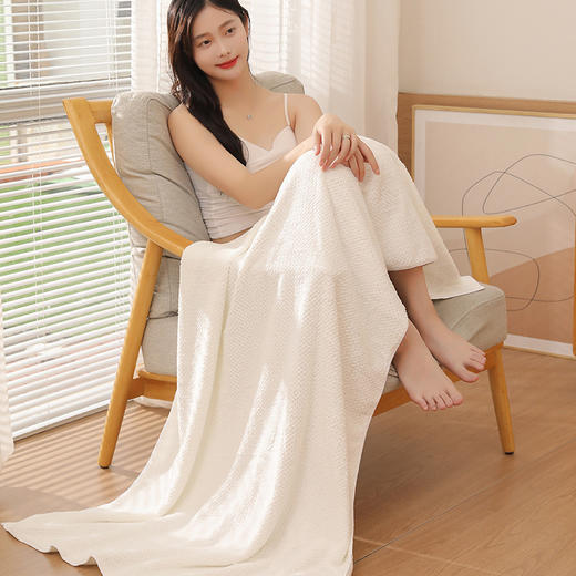 【超柔吸水！不易掉毛】柔软亲肤，悬挂易干，浴巾大人加厚珊瑚绒菠萝格成人速干游泳吸水浴巾家用大毛巾不掉毛。rc 商品图7