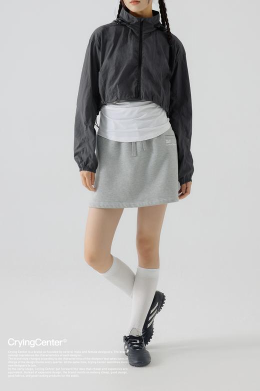 CryingCenter 深灰户外防紫外线轻薄短款连帽防晒外套 哭喊中心 商品图5