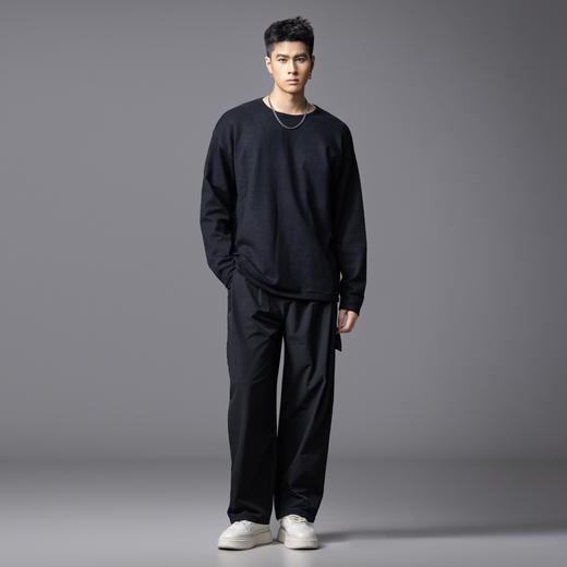 PINLI品立2025秋季新款简约休闲长袖针织衫男士纯色宽松打底毛衣GD253110135 商品图1