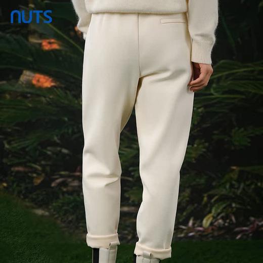 NUTS春秋季新款白色气质高腰简约直筒九分休闲裤女412072257 商品图4