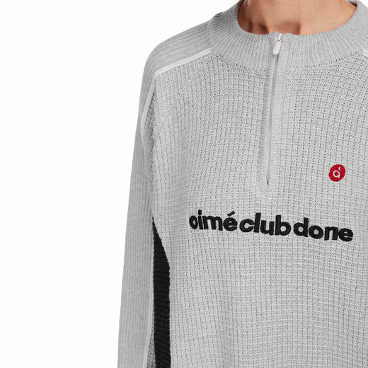 FDR官方店 美式撞色运动风半拉链毛衣男女秋季宽松情侣装针织衫 商品图3