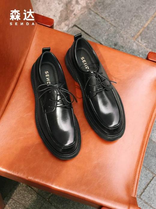 【云粉节】BF楼森达休闲皮鞋2025冬季新款商务通勤牛皮男鞋K6V02吊牌价1199活动价639 商品图1