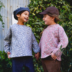 日本FITH童装 双层布料圆领长袖T恤