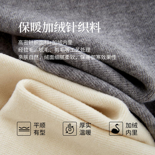 【周四狂欢价】熙世界奶芙加绒阔腿裤冬季女2025新款厚款休闲直筒裤糯米针织长裤 商品图3