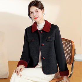 QYM CS25Y113-Y双面毛呢外套气质厚款小香风呢上衣