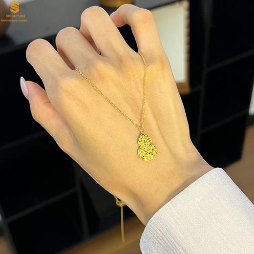 【品牌授权】【香港周六福】黄金钻石首饰 多宝吉言碎冰冰葫芦足金内嵌足银吊坠（附赠K金项链） 商品图4