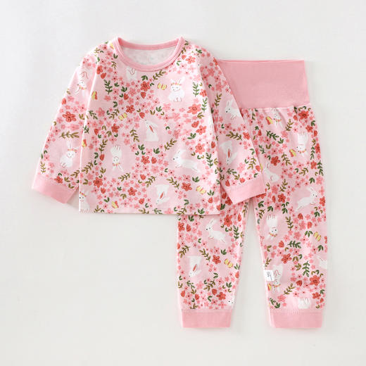 小猪大卫秋冬纯棉高腰护肚套装男女童家居服80-110 商品图10