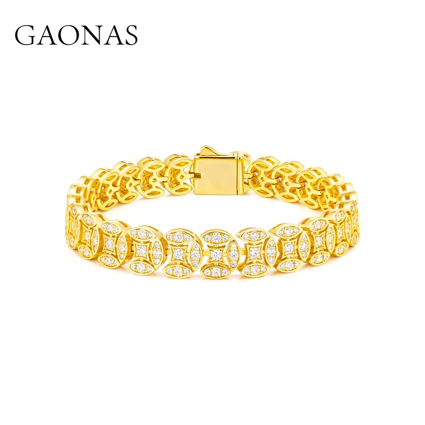 GAONAS  钱多多金色时尚钱币设计手链11644SGO