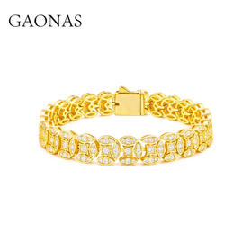 GAONAS  钱多多金色时尚钱币设计手链11644SGO