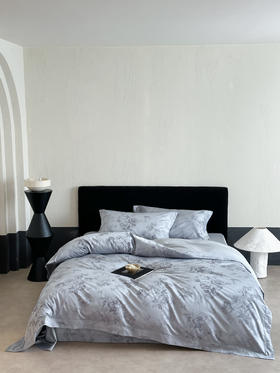 【天丝棉面料】去感受 超细旦色织提花 标准（2米*2.3米） 薄雾玫瑰（灰色）/翩翩菲蝶（兰色）丝滑裸感