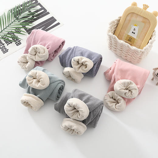 【双层加厚，一条顶两条】儿童双层条纹小绵裤 秋冬保暖裤加绒加厚休闲居家秋裤男女童棉裤Z-6 商品图10