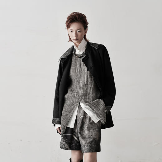 不裁 云尽秋·汉麻羊毛可拆领外套 商品图1