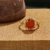 ISME繁花似锦南红戒指 单镶南红玛瑙大珠 贵气宫廷风 节庆宴会聚会首饰 商品缩略图1