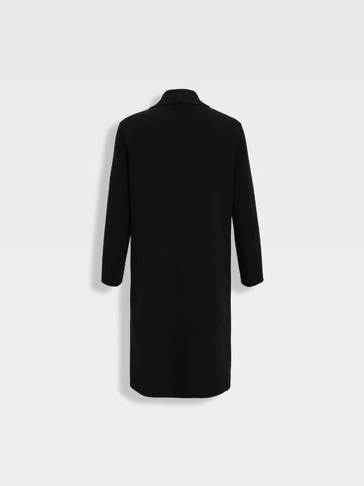 callisto黑色全羊毛青果领大衣 商品图1