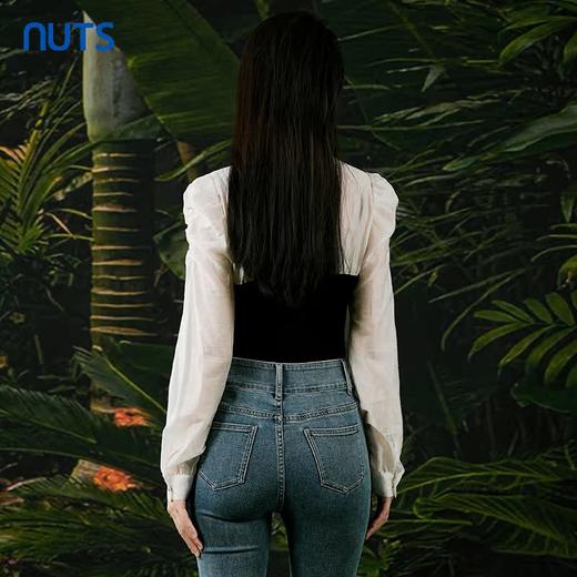 NUTS春秋季新款法式修身时尚拼接套头针织衫假两件女411051019 商品图4