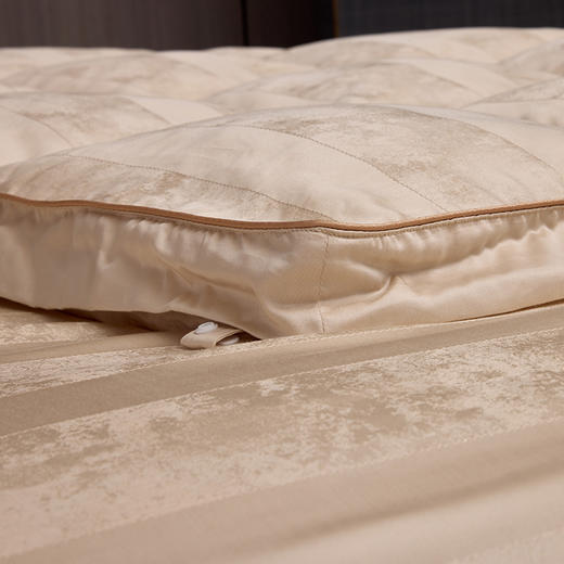 多喜爱 金羽朵95进口白鹅绒冬被/白鹅绒桑蚕丝子母被 -鎏光暖域/栖金枕月hl【95%绒子含量】【1000+清洁度】【波兰进口】【60S兰精天丝】【贡缎面料】银丝提花工艺 3D航空舱  10CM开口 商品图7