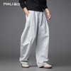 PINLI品立春季新款男士宽松纯色直筒长裤阔腿裤潮GD253117122 商品缩略图0