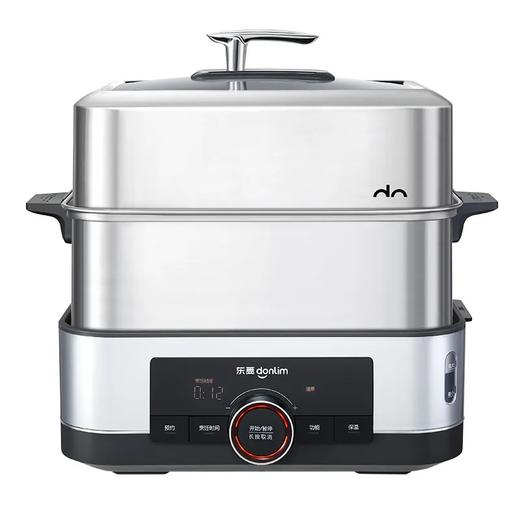 东菱（Donlim）蒸汽锅家用多功能电蒸锅不锈钢炖锅炖蒸煮一体DL-1005 双层（标配） 12L 送蒸笼蒸鱼盘蒸架板 商品图4