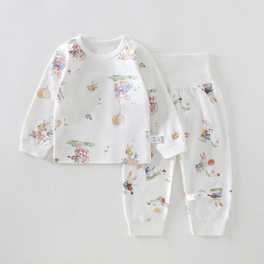 小猪大卫秋冬纯棉高腰护肚套装男女童家居服80-110 商品图12