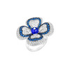  时尚潮流蓝色花朵设计贵气蓝戒指11692JB 商品缩略图0