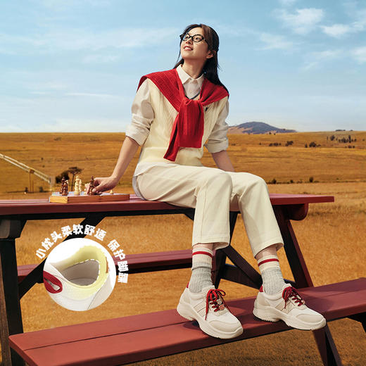 Pansy盼喜日本女鞋网面运动休闲鞋轻便舒适撞色百搭HD4247 商品图3