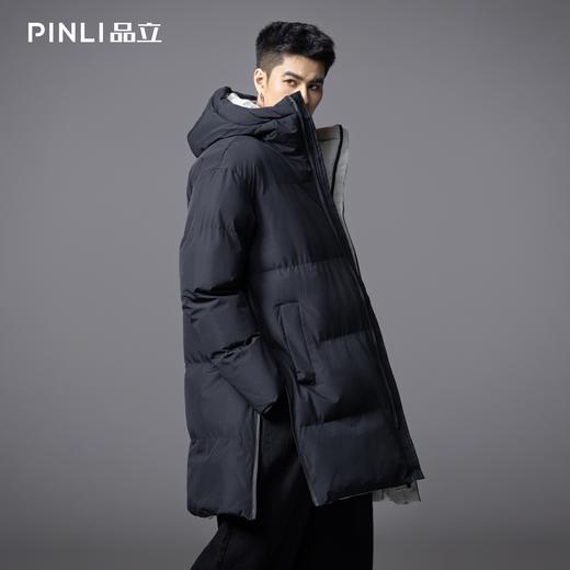 PINLI品立2025秋冬新款宽松连帽长款棉衣外套男潮牌休闲百搭棉服GD253105101 商品图2
