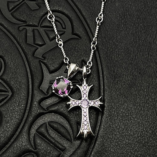 TB132-克罗心十字钻石方糖项链（XK*MM）-10.14直播款 商品图7