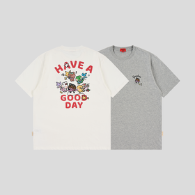 GOODBAI GOODEES×minini 后背乐队印花宽松短袖T恤