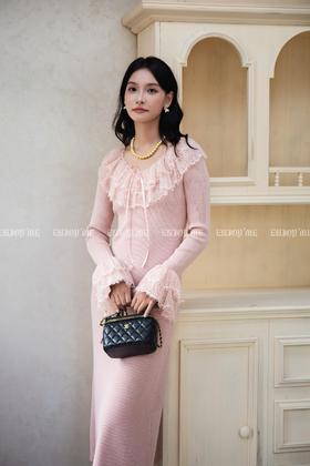 【门店同款】ENJOY冬季“暖冬软糖”甜美蕾丝花边连衣裙 166797398