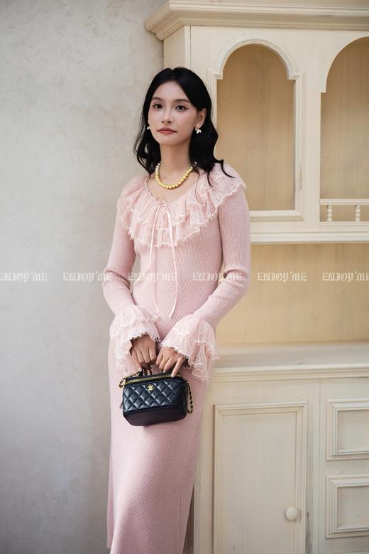 【门店同款】ENJOY冬季“暖冬软糖”甜美蕾丝花边连衣裙 166797398 商品图0