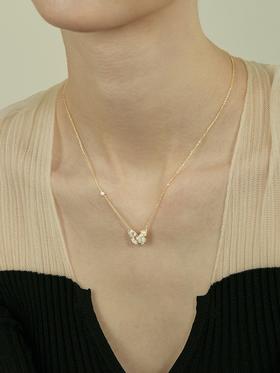 Oflye潮流饰品   925银蝴蝶猫眼石项链女新款轻奢小众配饰秋冬高级感毛衣链项链