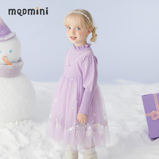 【秒】【特】【MQD】【专柜同款】童装女小童冬季新款长袖连衣裙网纱儿童裙子 商品图1