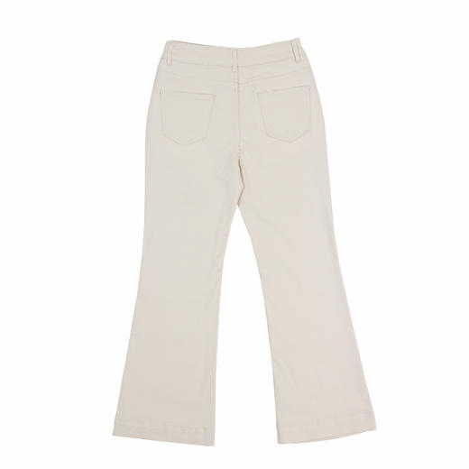 半身缘女裤 秋季修身百搭弹力开叉九分微喇休闲裤253102M30320013 商品图1